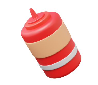 Ketçap şişesi simgesi şeffaf arkaplanda izole edilmiş. Domates sosu en az çizgi film tarzı. 3d resimleme