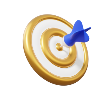 Hedef iş geliştirme finansal büyüme izole edilmiş arka plan üzerinde odaklanın. müşteri yatırım eğitimi konseptini hedef alıyor. Başarı vizyon stratejisi. 3B çizim tasarımı