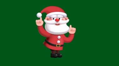 Noel Baba kız yeşil ekran efekti, soyut teknoloji, bilim, mühendislik yapay zekası, kusursuz döngü 4k video, 3D animasyon