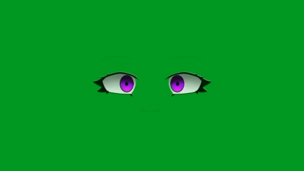 Мультфільм Очі Зелений Екран Ефекти Абстрактні Технології Наука Інженерний Штучний — стокове відео
