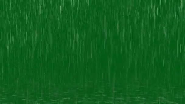 雨は3Dアニメーション 超高精細 4Kビデオグリーンスクリーンの背景のビデオ要素 超高精細 4Kビデオを落とします 緑色のスクリーンの背景に雨 4Kモーショングラフィックス 私は良い写真家です 私はあまりにも多くのアニメーションを持っています — ストック動画