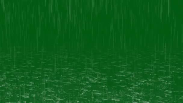 Rain Fall Animation Ultra High Definition Video Video Element Zeleném — Stock video