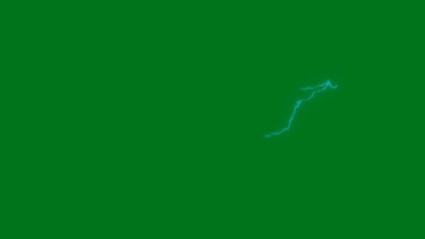 Гром Зеленый Экран Видео Анимация Ультра Высокое Определение Видео Элемент — стоковое видео