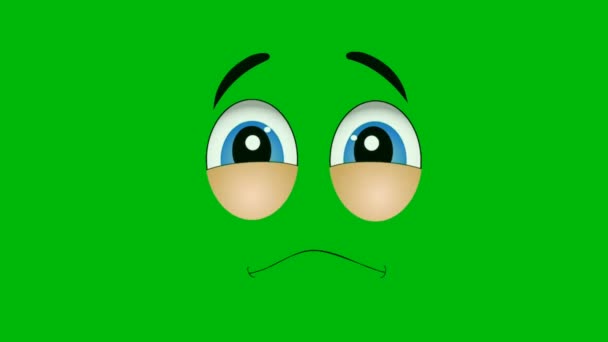 Dumme Cartoon Gesicht Green Screen Animation Animation Ultra High Definition — Stockvideo