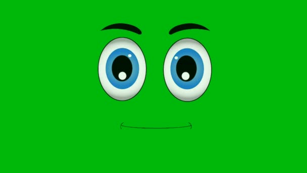 Sciocco Cartone Animato Faccia Animazione Schermo Verde Animazione Ultra Alta — Video Stock