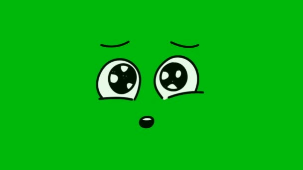 Tonta Cara Dibujos Animados Animación Pantalla Verde Animación Ultra Alta — Vídeos de Stock