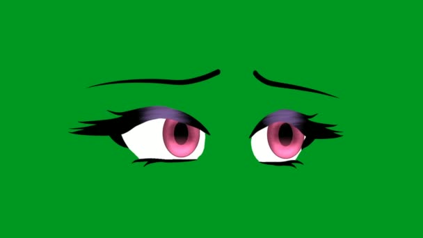 Hloupý Kreslený Obličej Zelené Obrazovky Animace Animace Ultra Vysoké Rozlišení — Stock video