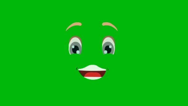 Sciocco Cartone Animato Faccia Animazione Schermo Verde Animazione Ultra Alta — Video Stock