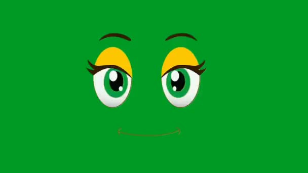 Silly Cartoon Face Green Screen Animation Animation Ultra High Definition — Stock Video