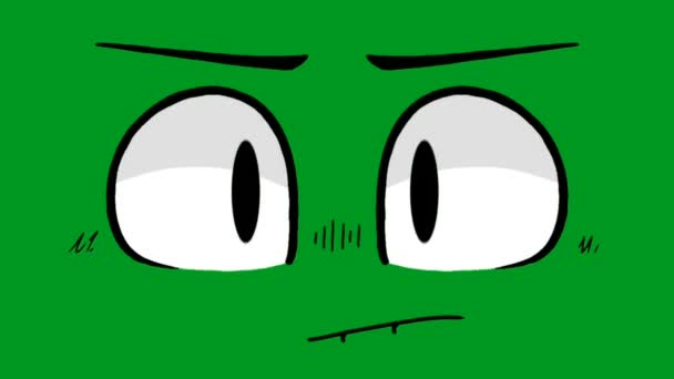 Tonta Cara Dibujos Animados Animación Pantalla Verde Animación Ultra Alta — Vídeos de Stock