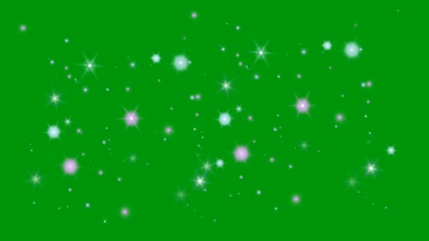 Блеск Блеск Блестящий Премиум Качество Анимации Зеленый Экран Блеск Искры — стоковое видео