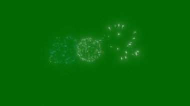 Kutlamalar için Yeşil Ekran Havai fişekleri 4K, Yeşil Ekran Havai fişek Patlaması 4K.