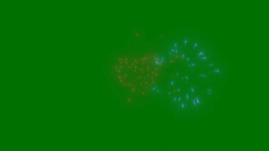 Kutlamalar için Yeşil Ekran Havai fişekleri 4K, Yeşil Ekran Havai fişek Patlaması 4K.