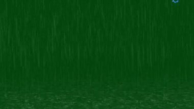 Yeşil Ekranda Rüzgarlı Yağmur - Şiddetli Yağmurlu Animasyon