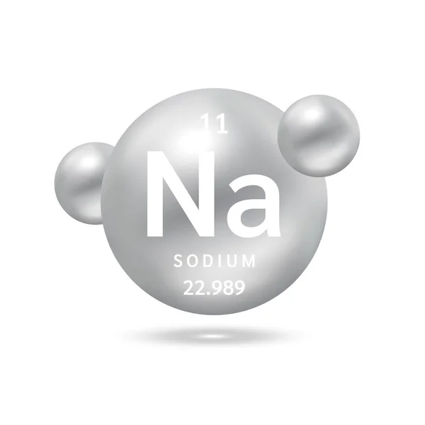 Natriummolekül Modelliert Silber Und Chemische Formeln Wissenschaftliches Element Ökologie Und — Stockvektor