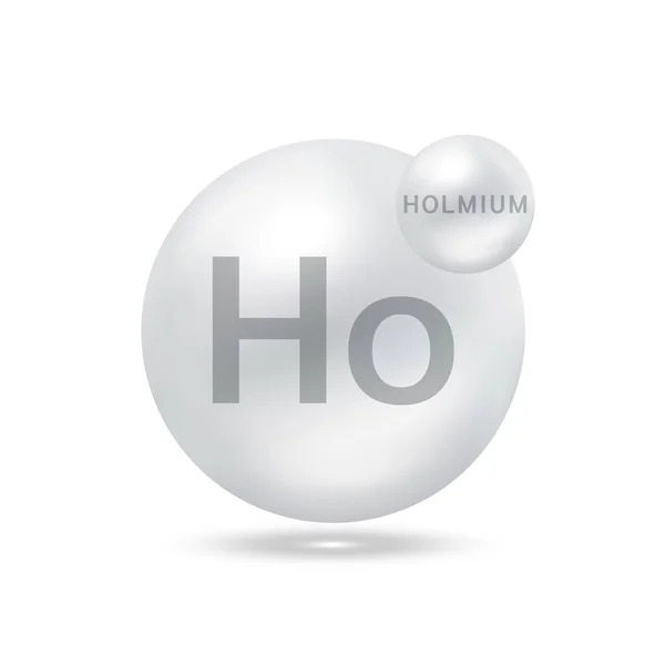 Holmiummolekül Modelliert Silber Ökologie Und Biochemie Vereinzelte Kugeln Auf Weißem — Stockvektor