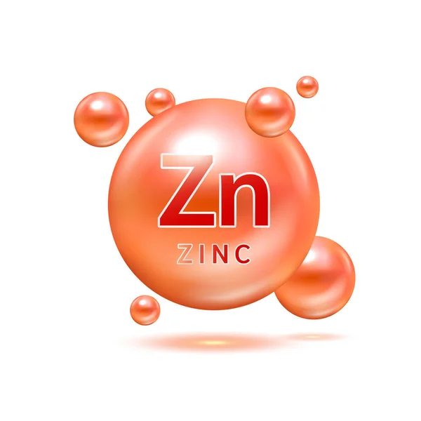 Minéraux Zinc Vitamines Pour Santé Complément Médical Alimentaire Concept Soins — Image vectorielle