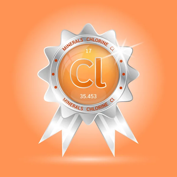 Етикетка Алюмінієвого Срібного Хлору Дизайн Шаблонів Виробів Логотипом Мінералів Вітамінів — стоковий вектор