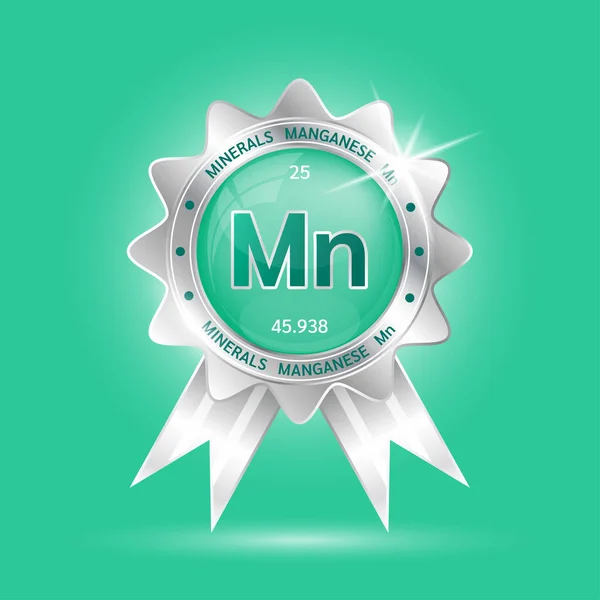 Etikett Aluminium Silber Mangan Vitamine Mineralien Logo Produkte Vorlage Design — Stockvektor