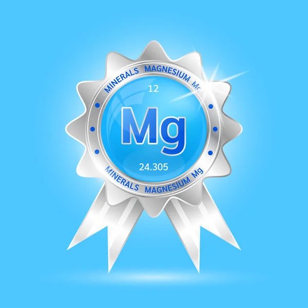 Etiqueta Alumínio Magnésio Prata Vitaminas Minerais Logotipo Produtos Modelo Design —  Vetores de Stock
