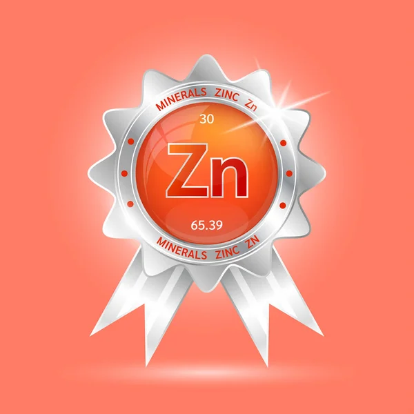 Etiqueta Alumínio Prata Zinco Vitaminas Minerais Logotipo Produtos Modelo Design —  Vetores de Stock