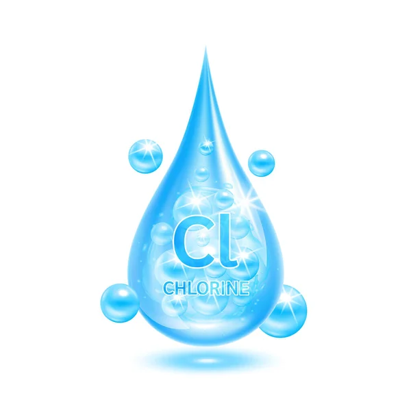 Die Mineralien Chlorwasser Fallen Blau Und Vitaminkomplex Wissenschaftliche Medizinische Und — Stockvektor