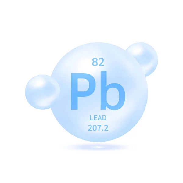 Lead Osmium Molecule Models Blue Silver Chemical Formulas Scientific Element — Stock Vector