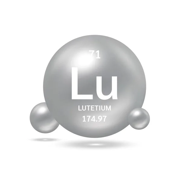 Molécula Lutecio Modela Elemento Científico Las Fórmulas Plata Químicas Gas — Archivo Imágenes Vectoriales