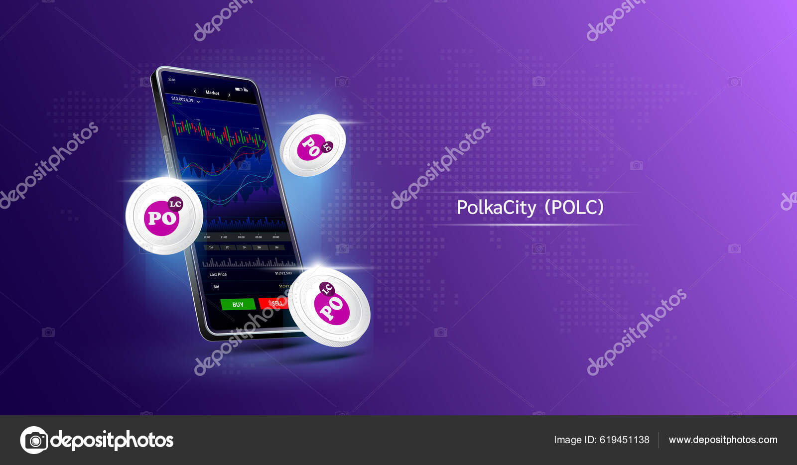 Polkacity Coin Phone App Trading Crypto Currency Touch Screen Smartphone  Stock Vector by ©1991kookart@gmail.com 619451138