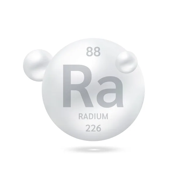Radiummolekyl Modellerar Silver Och Kemiska Formler Vetenskapligt Element Naturgas Ekologi — Stock vektor