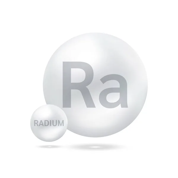 Radium Molekül Modelliert Silber Ökologie Und Biochemie Vereinzelte Kugeln Auf — Stockvektor
