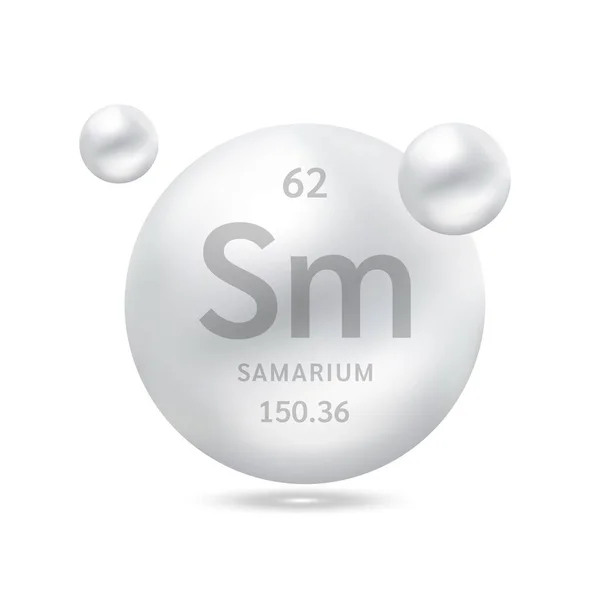 Molécula Samário Modela Elemento Científico Prata Das Fórmulas Químicas Gás —  Vetores de Stock