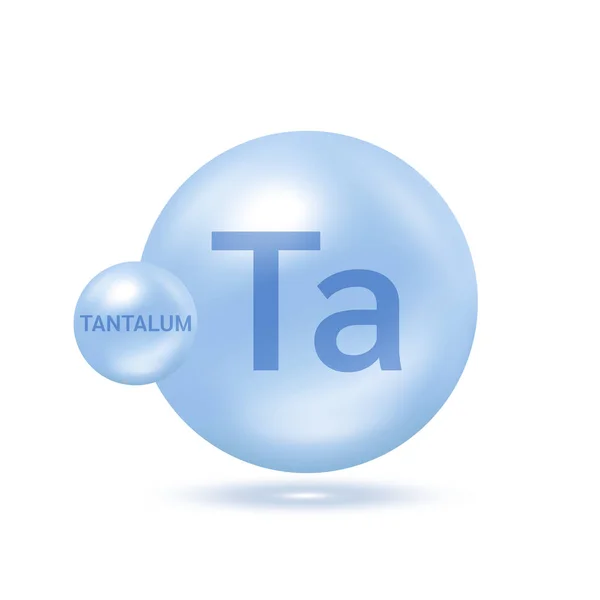 Molekul Tantalum Model Biru Perak Konsep Ekologi Dan Biokimia Lingkaran - Stok Vektor