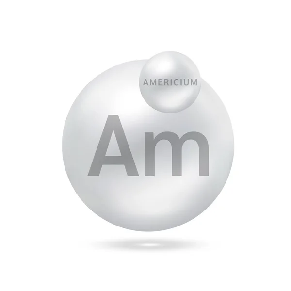 Americium Molecule Models Silver Ecología Bioquímica Esferas Aisladas Sobre Fondo — Vector de stock