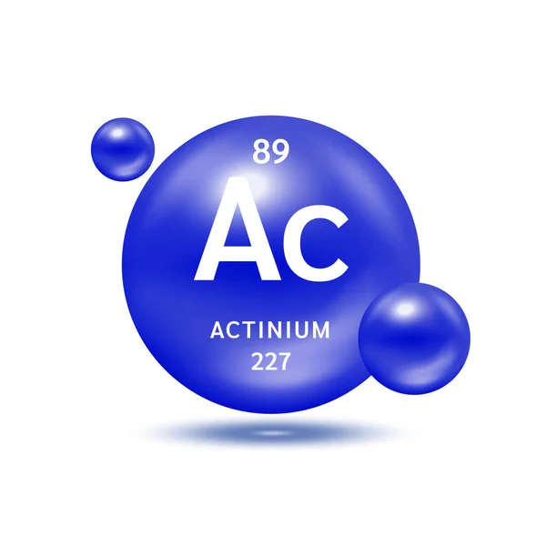 Actinium Molecule Models Blue Chemical Formulas Scientific Element Gas Natural — Archivo Imágenes Vectoriales