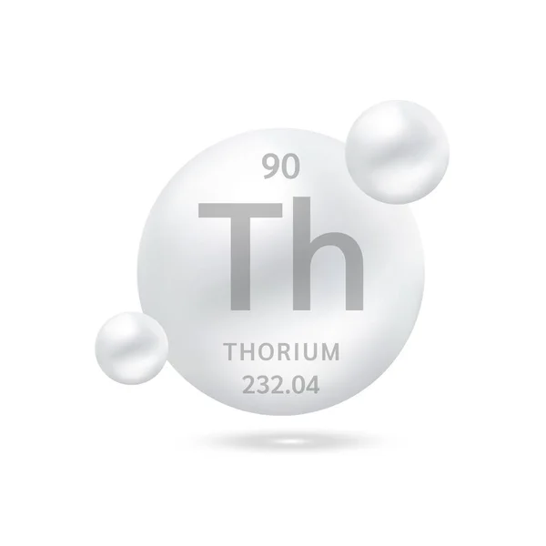 Molekul Torium Memodelkan Perak Dan Rumus Kimia Unsur Ilmiah Gas - Stok Vektor