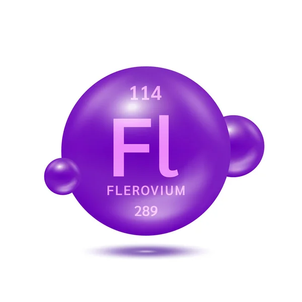 Flerovium Molecule Models Purple Chemical Formulas Scientific Element Ecología Bioquímica — Archivo Imágenes Vectoriales
