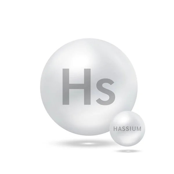 Molécula Hassium Modelos Plata Ecología Bioquímica Esferas Aisladas Sobre Fondo — Vector de stock