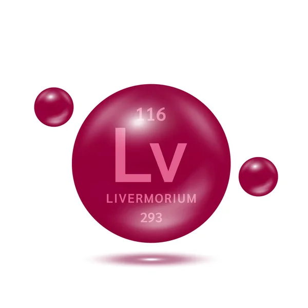 Molekula Livermoria Modeluje Červené Chemické Vzorce Vědeckého Prvku Ekologie Biochemie — Stockový vektor