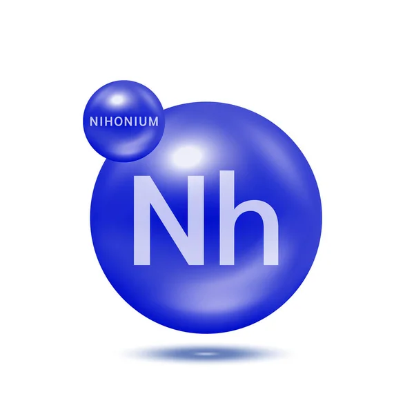 Nihoniowy Model Molekuły Niebieski Koncepcja Ekologii Biochemii Odizolowane Kule Białym — Wektor stockowy
