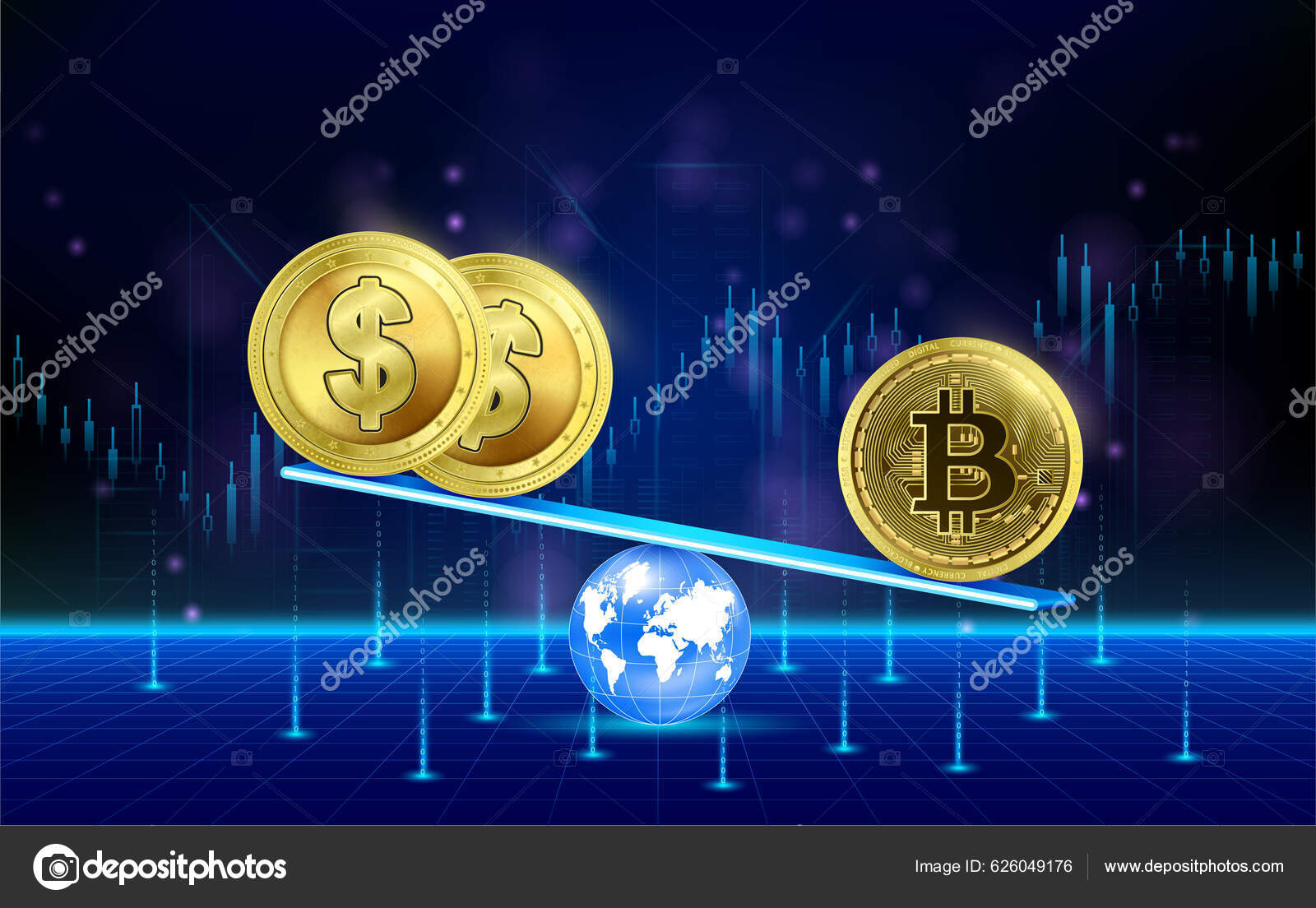 Currency Exchange Rate Bitcoin Heavier Coins Dollar Currency Balance Scales  Stock Vector by ©1991kookart@gmail.com 626049176