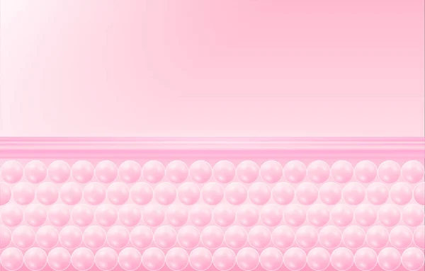 皮膚細胞構造層ピンク テキストのコピースペースを持つ現実的な分子の背景 化粧品美容プロダクト広告デザイン ベクトルEps10 — ストックベクタ