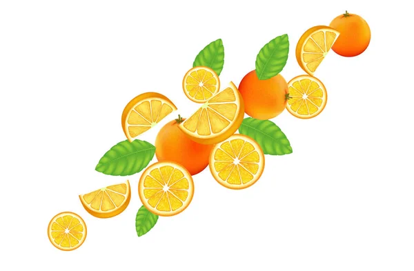 실제적 비타민 쥬스와 건강을 요구르트가 오렌지 현실적 일러스트 — 스톡 벡터