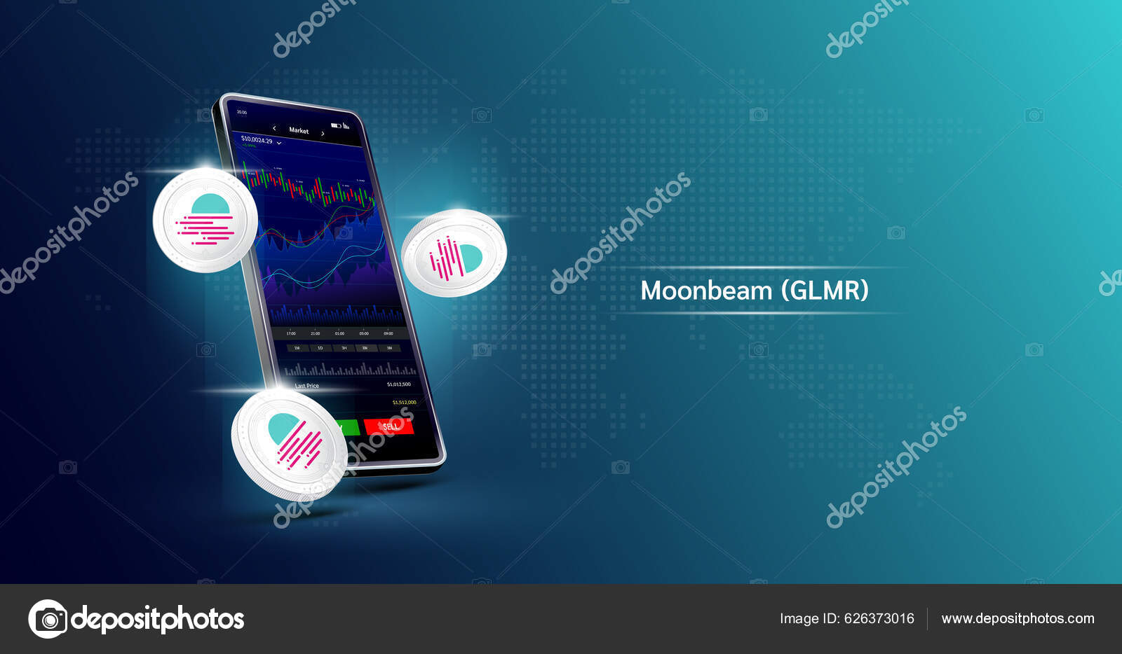 Moonbeam Phone App Trading Crypto Currency Touch Screen Smartphone Data  Stock Vector by ©1991kookart@gmail.com 626373016