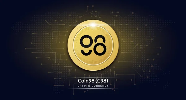Coin98 Münze Kryptowährungsmarke Symbol Kryptowährung Mit Anlagehandel Der Börse Münzsymbol — Stockvektor
