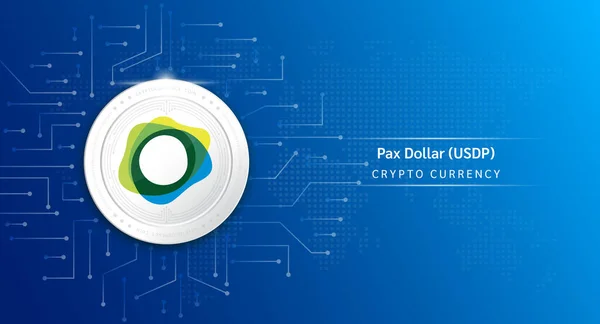 Pax Dollar Mynt Cryptocurrency Token Symbol Crypto Valuta Med Aktiemarknaden — Stock vektor