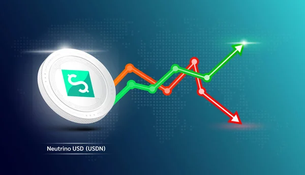 Moneda Neutrino Usd Cryptocurrency Símbolo Simbólico Con Gráfico Comercio Inversión — Vector de stock