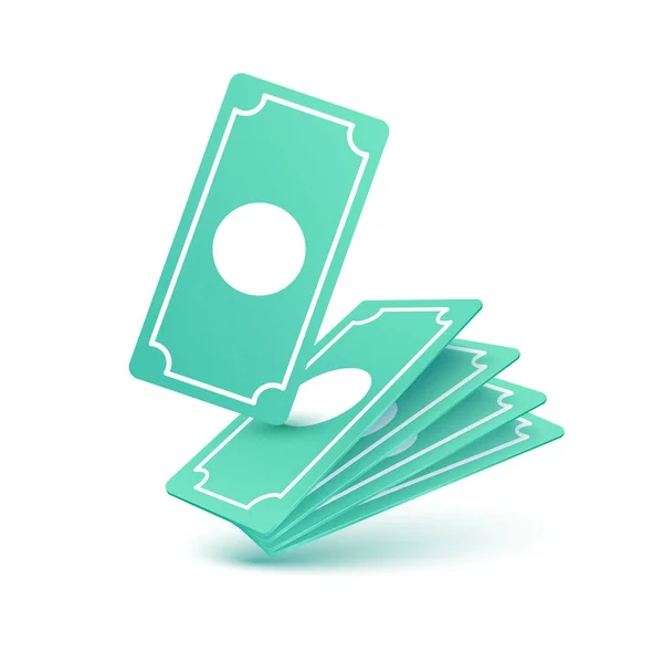银元钞票绿色孤立在白色背景上 金融业务概念 Icon 3D矢量Eps10示例 — 图库矢量图片