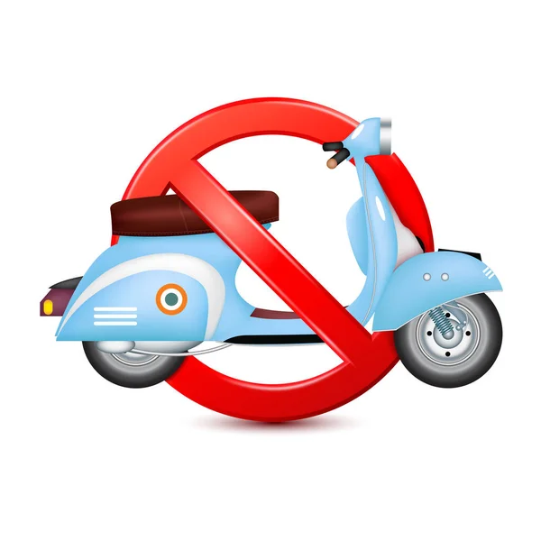 没有摩托车骑标志红色3D隔离在白色背景 禁止符号模板图标向量Eps10说明 — 图库矢量图片