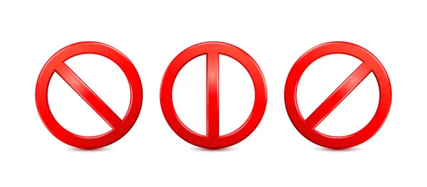 Förbudsmärke Röd Isolerad Vit Bakgrund Förbudets Symbolsymbol Ikon Vektor Eps10 — Stock vektor